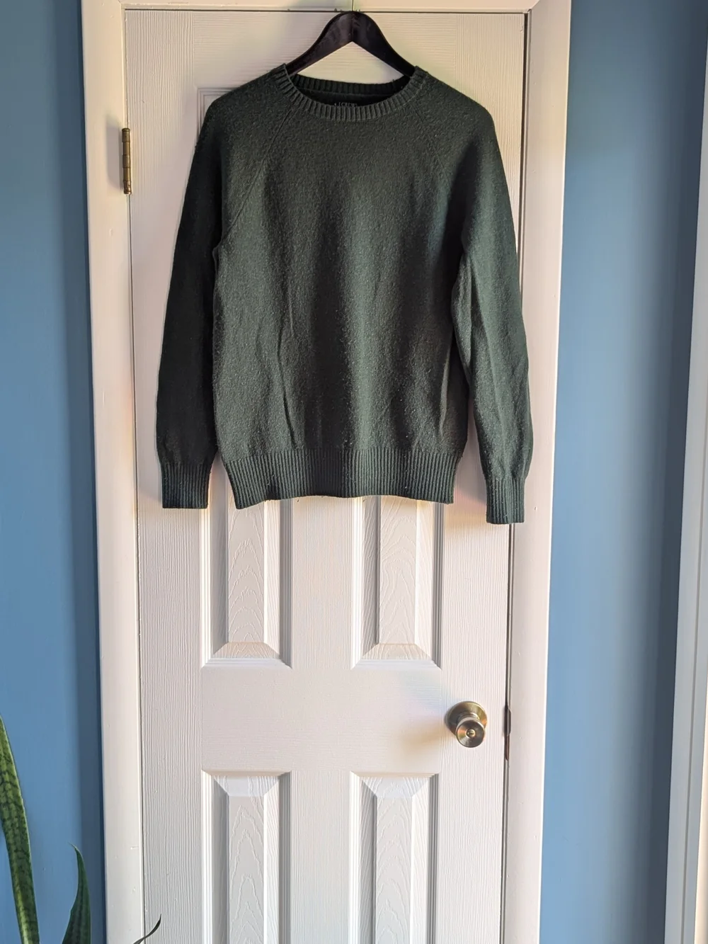 J. Crew Men's Dark Green Crewneck Sweater - Medium